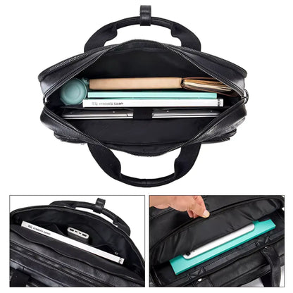 Leren Laptoptas Zwart – Elegant & Ruim