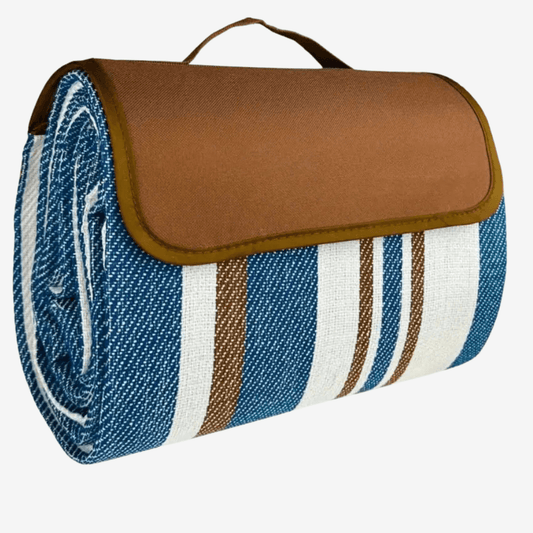 Waterdichte Picknickkleed – Opvouwbaar & Lichtgewicht – 200x150 cm – Blauw Gestreept
