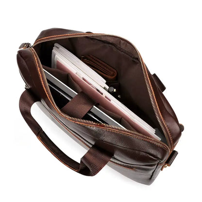 Luxe heren laptoptas 13 inch – Echt leer, stijlvol & praktisch