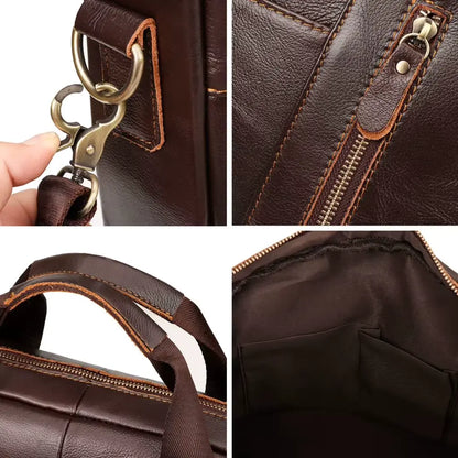 Luxe heren laptoptas 13 inch – Echt leer, stijlvol & praktisch