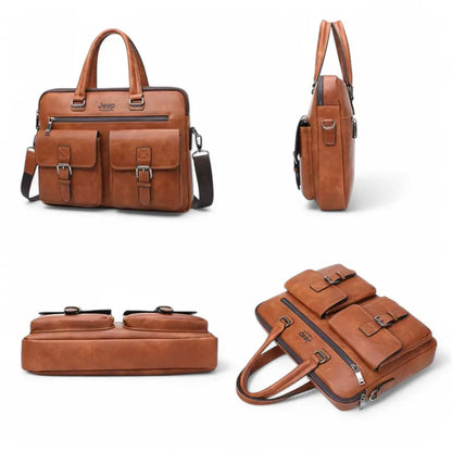Luxe leren heren laptoptas 13 inch bruin – Tijdloos & praktisch