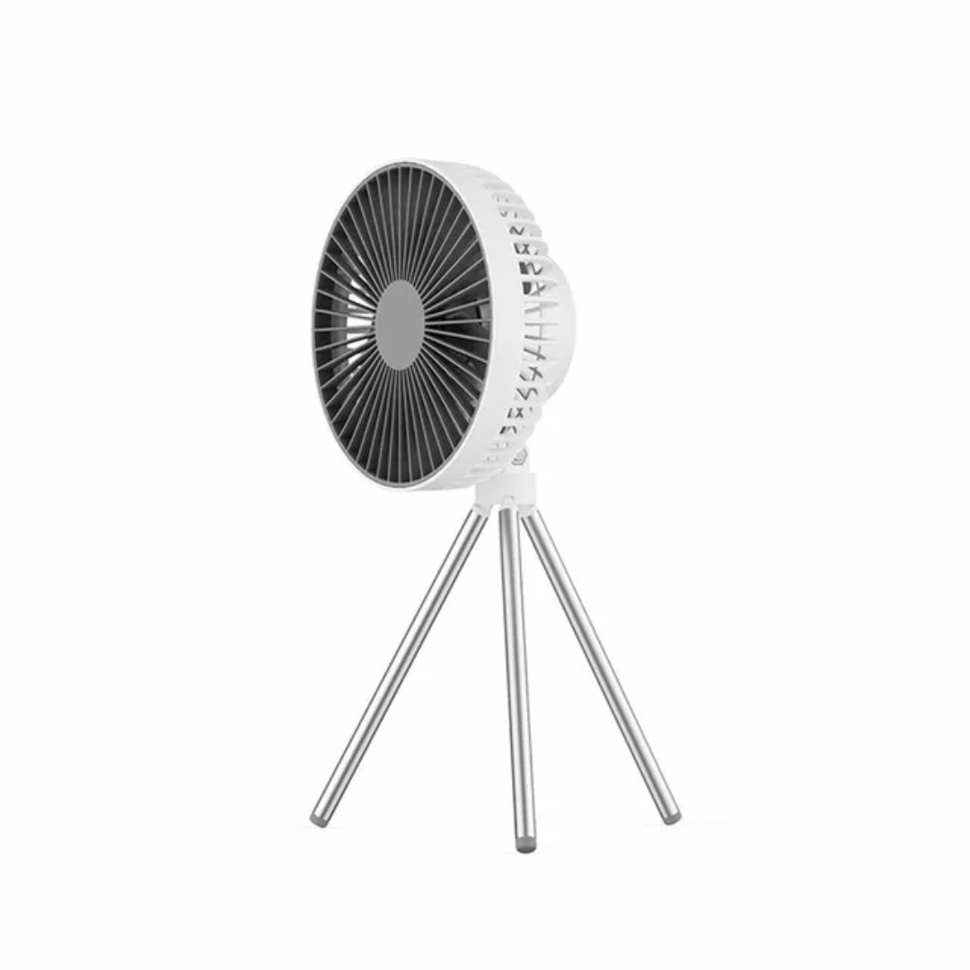 Draagbare Oplaadbare Ventilator met Statief – Stil & Krachtig voor Binnen en Buiten