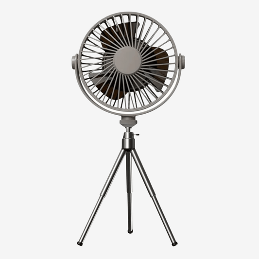 Draagbare Oplaadbare Ventilator met Statief – Stil & Krachtig voor Binnen en Buiten