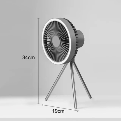 Draagbare Oplaadbare Ventilator met Statief – Stil & Krachtig voor Binnen en Buiten