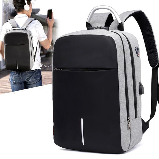 Waterdichte Anti-Diefstal Laptop Rugzak – 15.6" – USB Poort – Draagtas voor Werk & Reizen – Grijs/Zwart