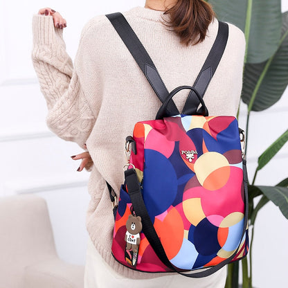 Waterdichte Anti-Diefstal Rugzak – Kleurrijk Design – Dames Rugtas met USB Poort & Verborgen Rits