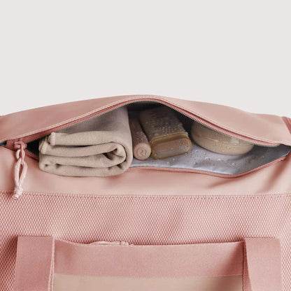 Beige Duffeltas 36L – Waterafstotende Sport- & Reistas met Schoenenvak en Meerdere Vakken voor Gym & Reizen