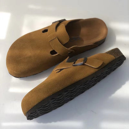 Unisex Suède Instappers met Gesp – Comfortabele Casual Slippers