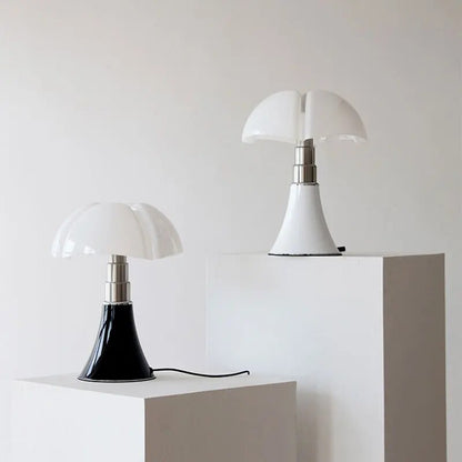 Moderne Tafellamp – Design Paddenstoel Lamp met Zwarte Voet – Sfeerverlichting voor Woonkamer & Slaapkamer