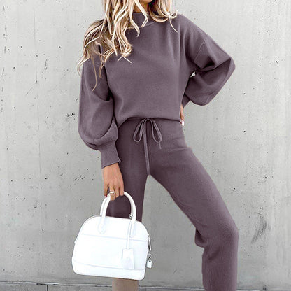 Twee-Delige Joggingpak Dames – Comfortabele Loungewear Set met Sweater en Joggingbroek